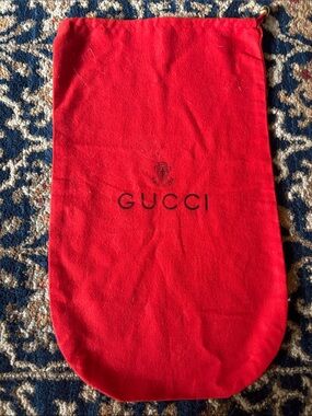 Gucci Red Logo Drawstring Dust Bag